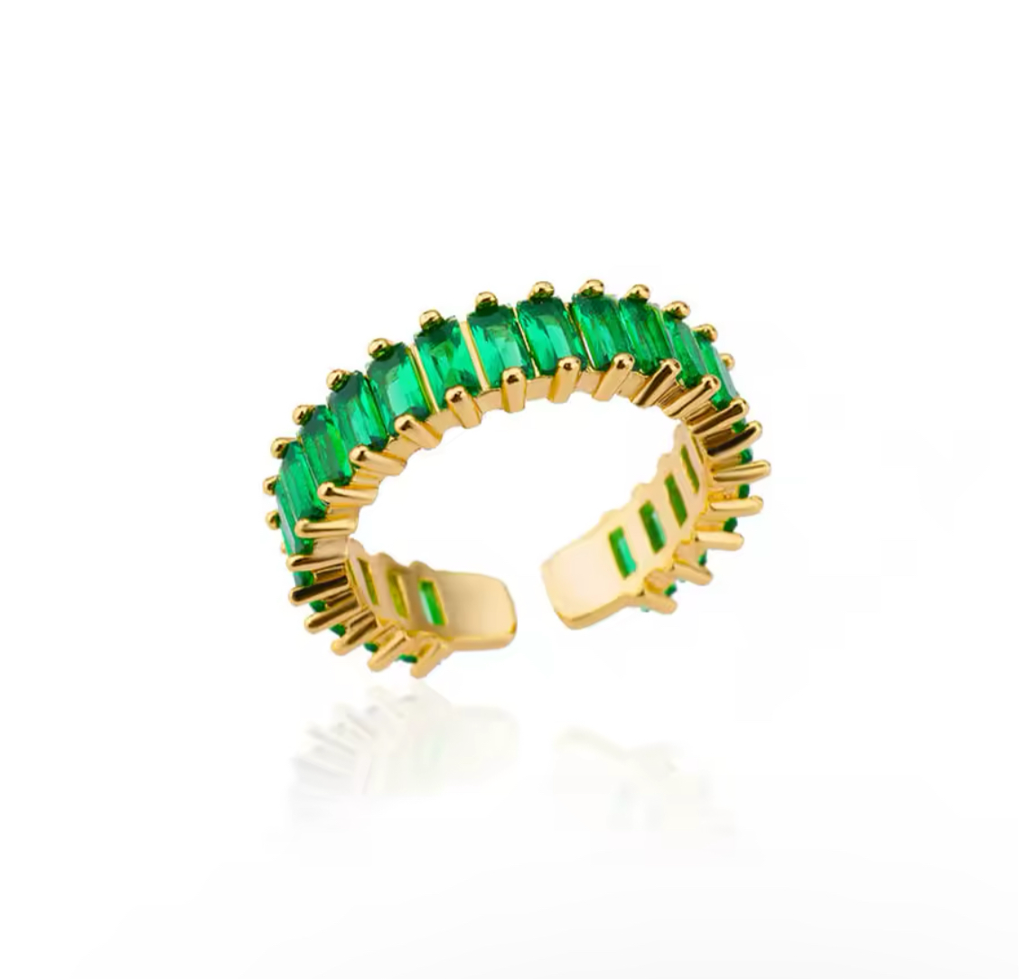 Emerald Adjustable Ring