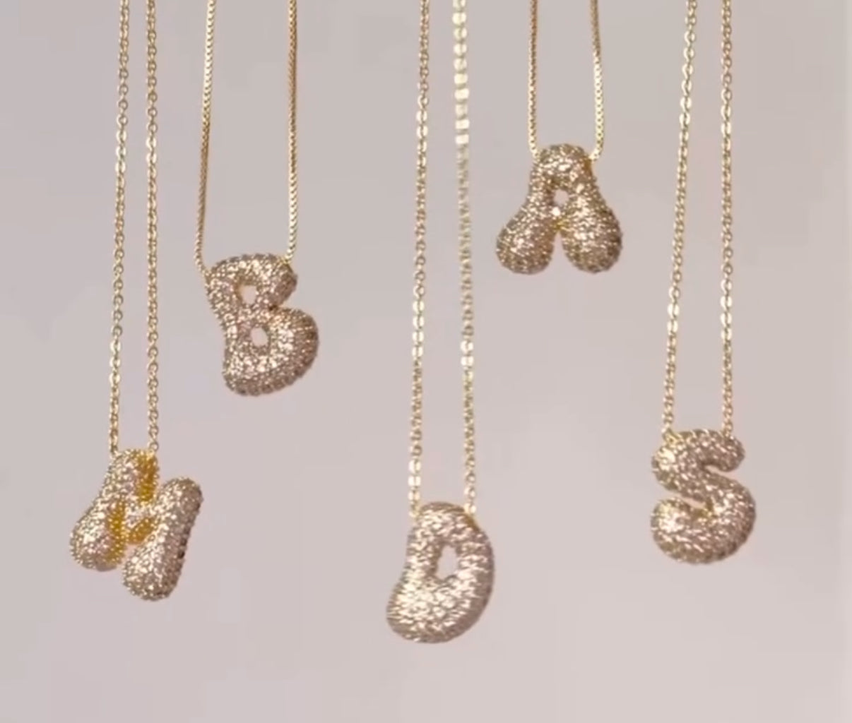 Bubble letter necklace