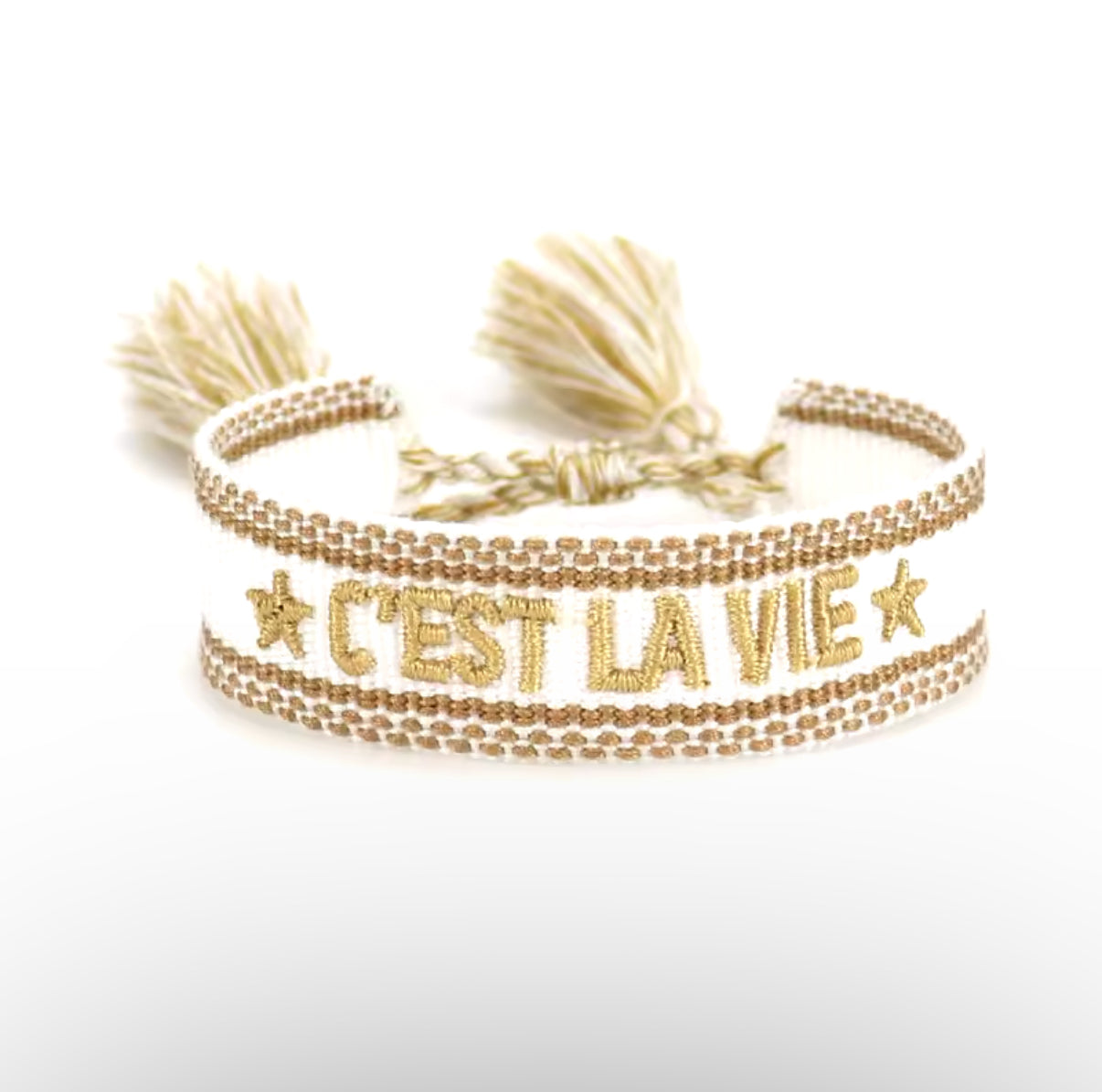 White/Gold Woven Bracelet